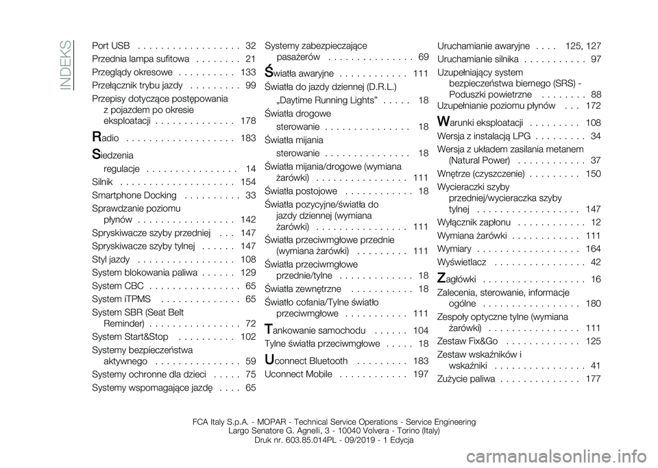 FIAT PANDA 2020  Instrukcja obsługi (in Polish) ��E�8�C�7�)�; ���� �*�;�R � � � � � � � � � � � � � � � � � � �K�9
����	���� ���
�� ���&����� � � � � � � � � �9�F
����	����� ��
��	����	 