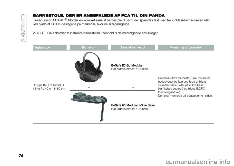 FIAT PANDA 2020  Brugs- og vedligeholdelsesvejledning (in Danish) �� �"�3�3�#�8��#�
�
�	�����������< ��� �� ���������� �� ��%� ��� ��� �����
�0�����$�$�����	� �6�-��7�8
�K
���
���
��	 �� ����!�
�� ��