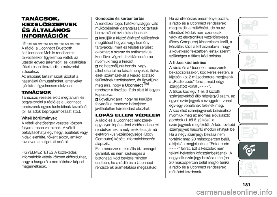 FIAT PANDA 2021  Kezelési és karbantartási útmutató (in Hungarian) �����
���"��!��Q
������)�����#��
�� ����
����!�
����!����"���
�E�O�N�H �E�O�O�H �E�O�M�H �E�M�F�H �E�M�E�H �E�M�J�H �E�M�G�H �E�M�K�H �E�M�I�H �E�M�L�H
�) �#���
