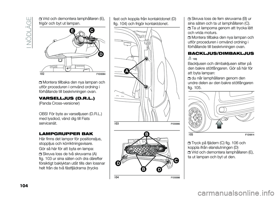FIAT PANDA 2020  Drift- och underhållshandbok (in Swedish) ��#��-�A�9�4�@�%�$
��� ���� ��
� ������	��� ������������ �*�$�.� 
������ ��
� ���	 �
�	 ������� ���
�"�8�1�9�9�D�>����	��� �	������� ��