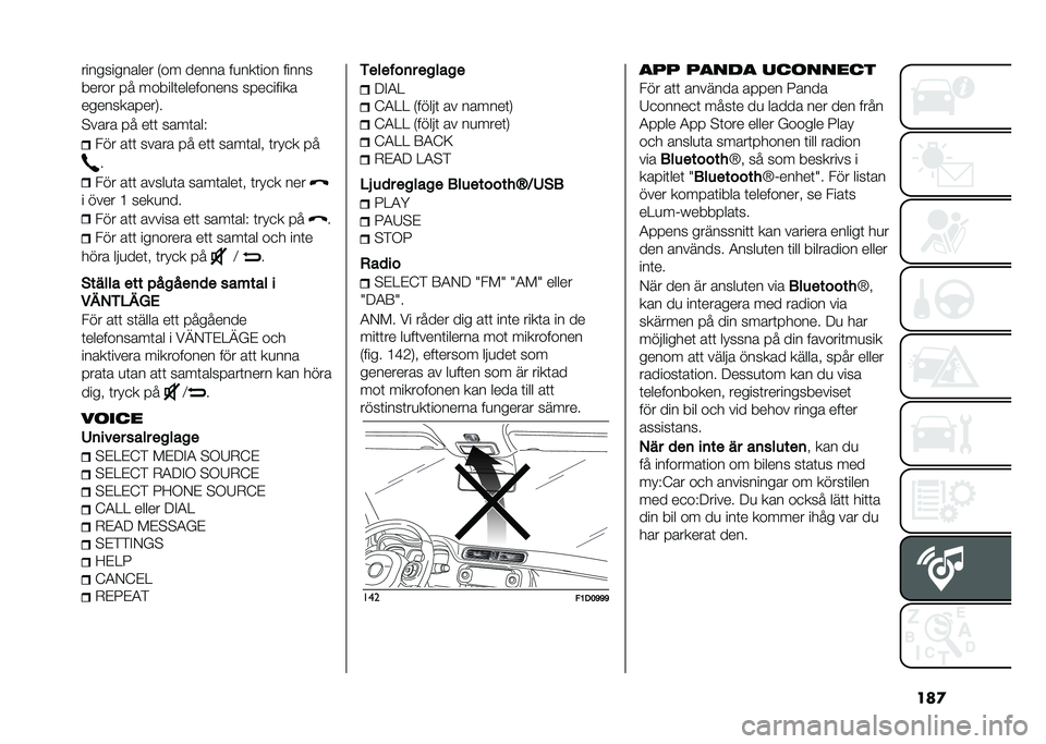 FIAT PANDA 2020  Drift- och underhållshandbok (in Swedish) ���
������������ �*�� ����� ��
���	��� �����
����� �� ������	��������� ����
�����
�����������.�
�"���� �� ��	�	 ����	�