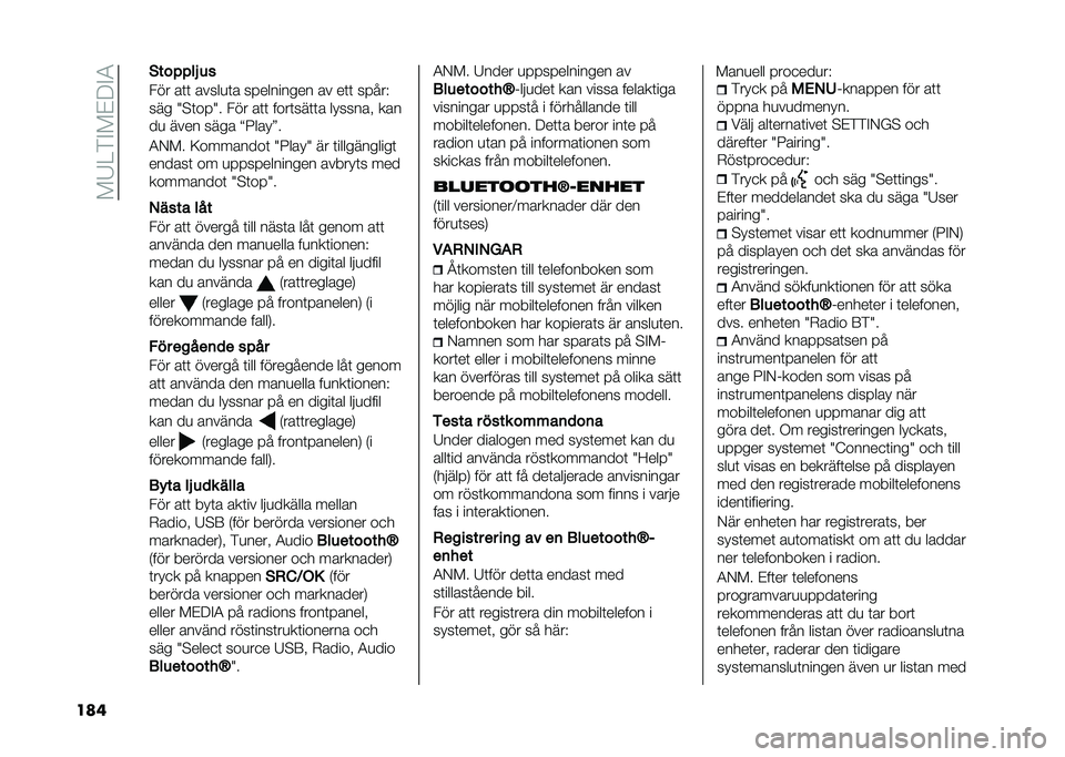 FIAT PANDA 2021  Drift- och underhållshandbok (in Swedish) ���6�4��#��$�9�#�3
��� �
������B ��
��� ��	�	 �����
�	� ���������� �� ��	�	 �����)
��� �:�"�	���:� ��� ��	�	 ����	���	�	� �������  ���
