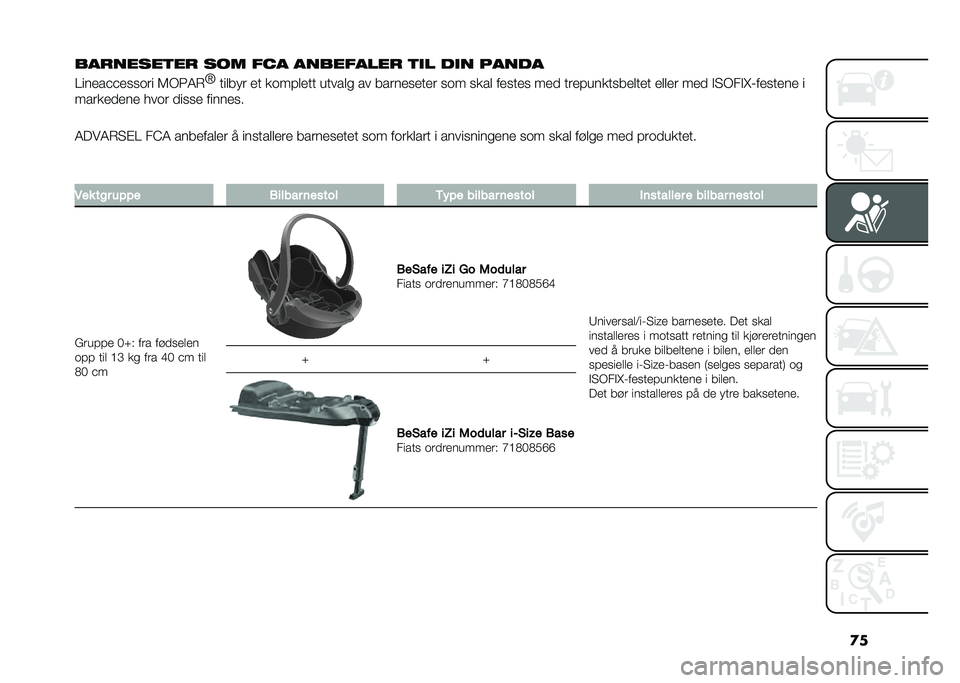 FIAT PANDA 2020  Drift- og vedlikeholdshåndbok (in Norwegian) �
�
���
�������
 ��� � �"� ����� ����
 ��� ��� �����
�0�����$�$����
�� �7�)��8�(
�H
������ �� ��
������ ������ �� ���������� �