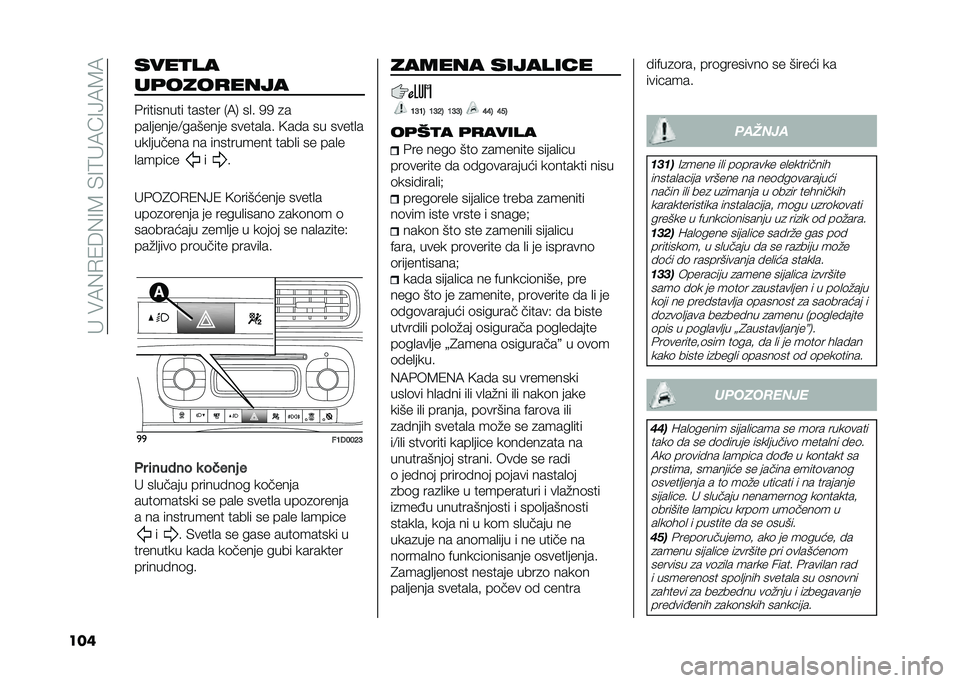 FIAT PANDA 2021  Knjižica za upotrebu i održavanje (in Serbian) �� ���9�%�+�/�6�%�=�8��&�=�:� �9�E�=�@�9�8�9
��� ������
����������
���������� ������ �*�9�, ��
� �-�- �
�
���
������;������� ������
�� �D