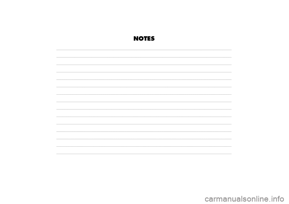 FIAT PUNTO 2014 Owner handbook (in English) NOTES
185-208 PUNTO POP 1ed EN 24/09/13 14.27 Pagina 207 FIAT PUNTO 2014 Owner handbook (in English) NOTES
185-208 PUNTO POP 1ed EN 24/09/13 14.27 Pagina 207