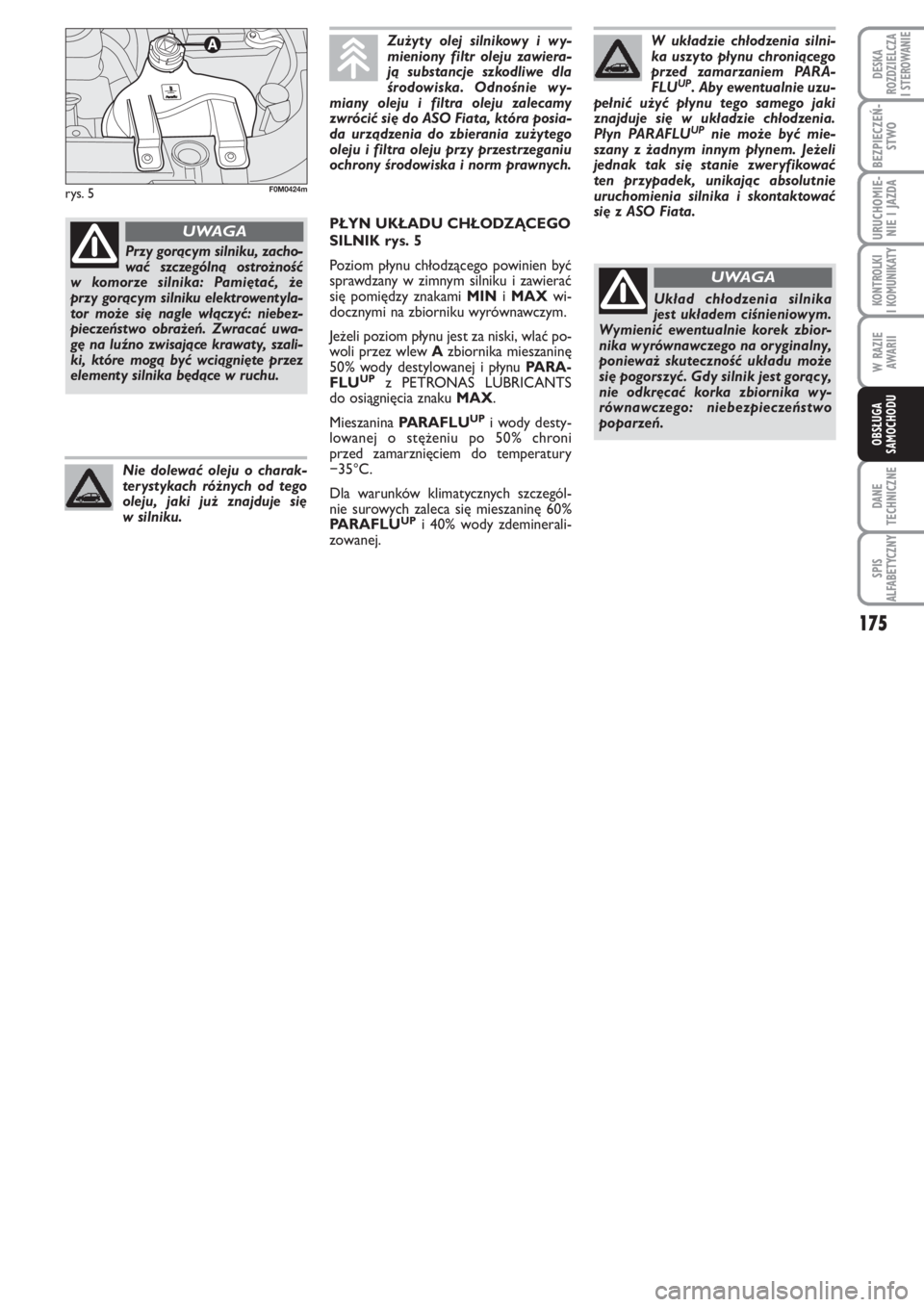 FIAT PUNTO 2012  Instrukcja obsługi (in Polish) 175
DA NE
TECH NICZ NE
SPIS
ALFABETYCZNY
DE SKA
ROZ DZIEL CZA
I STEROWANIE
BEZ PIE CZEŃ -
STWO
URU CHO MIE -
NIE I JAZ DA
KON TRO L KI
I KO MU NI KA TY
W RA ZIE
AWA RII
OB SŁU GA
SA MO CHO DU
rys. 5