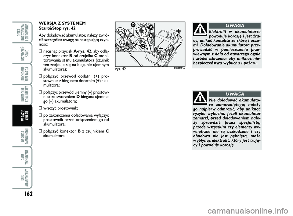 FIAT PUNTO 2019 Instrukcja obsługi (in Polish) 162
OB SŁU GA
SA MO CHO DU
DA NE
TECH NICZ NE
SPIS
ALFABETYCZNY
DE SKA
ROZ DZIEL CZA
I STEROWANIE
BEZ PIE CZEŃ - STWO
URU CHO MIE -NIEI JAZ DA
KON TRO L KI
I KO MU NI KA TY
W RA ZIE AWA RII
rys. 42 FIAT PUNTO 2019 Instrukcja obsługi (in Polish) 162
OB SŁU GA
SA MO CHO DU
DA NE
TECH NICZ NE
SPIS
ALFABETYCZNY
DE SKA
ROZ DZIEL CZA
I STEROWANIE
BEZ PIE CZEŃ - STWO
URU CHO MIE -NIEI JAZ DA
KON TRO L KI
I KO MU NI KA TY
W RA ZIE AWA RII
rys. 42