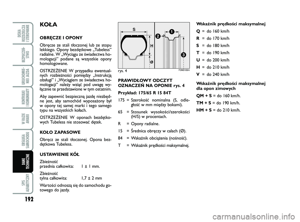 FIAT PUNTO 2019 Instrukcja obsługi (in Polish) 192
SPIS
ALFABETYCZNY
DE SKA
ROZ DZIEL CZA
I STEROWANIE
BEZ PIE CZEŃ - STWO
URU CHO MIE -NIEI JAZ DA
KON TRO L KI
I KO MU NI KA TY
W RA ZIE AWA RII
OB SŁU GA
SA MO CHO DU
DA NE
TECH NICZ NE
Wskaź FIAT PUNTO 2019 Instrukcja obsługi (in Polish) 192
SPIS
ALFABETYCZNY
DE SKA
ROZ DZIEL CZA
I STEROWANIE
BEZ PIE CZEŃ - STWO
URU CHO MIE -NIEI JAZ DA
KON TRO L KI
I KO MU NI KA TY
W RA ZIE AWA RII
OB SŁU GA
SA MO CHO DU
DA NE
TECH NICZ NE
Wskaź