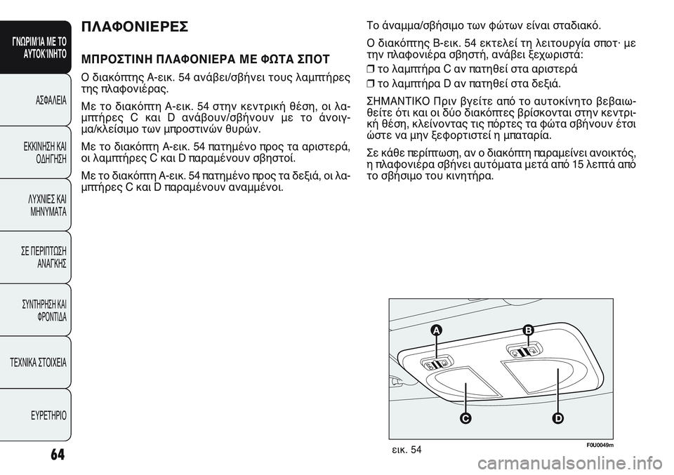 FIAT PUNTO 2011 ΒΙΒΛΙΟ ΧΡΗΣΗΣ ΚΑΙ ΣΥΝΤΗΡΗΣΗΣ (in Greek) F0U0049mεικ. 5464
ΓΝΩΡΙΜΊΑ ΜΕ ΤΟ
ΑΥΤΟΚΊΝΗΤΟ
ΑΣΦΑΛΕΙΑ
ΕΚΚΙΝΗΣΗ ΚΑΙ
ΟΔΗΓΗΣΗ
ΛΥΧΝΙΕΣ ΚΑΙ
ΜΗΝΥΜΑΤΑ
ΣΕ ΠΕΡΙΠΤΩΣΗ
ΑΝΑΓΚΗ FIAT PUNTO 2011 ΒΙΒΛΙΟ ΧΡΗΣΗΣ ΚΑΙ ΣΥΝΤΗΡΗΣΗΣ (in Greek) F0U0049mεικ. 5464
ΓΝΩΡΙΜΊΑ ΜΕ ΤΟ
ΑΥΤΟΚΊΝΗΤΟ
ΑΣΦΑΛΕΙΑ
ΕΚΚΙΝΗΣΗ ΚΑΙ
ΟΔΗΓΗΣΗ
ΛΥΧΝΙΕΣ ΚΑΙ
ΜΗΝΥΜΑΤΑ
ΣΕ ΠΕΡΙΠΤΩΣΗ
ΑΝΑΓΚΗ