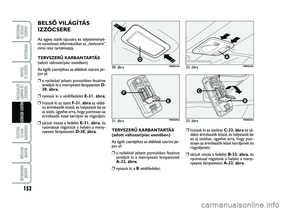 FIAT PUNTO 2017 Kezelési és karbantartási útmutató (in Hungarian) MŰSZERFAL ÉS KEZELŐ - SZERVEK
152
TISZTÍTÁS ÉS KAR -
BANTARTÁS
MŰSZAKI ADATOK
BETŰRENDES M U TAT Ó
BIZTONSÁG
INDÍTÁS
ÉS VEZETÉS
VISSZAJELZŐ LÁMPÁK ÉSÜZENETEK
SZÜKSÉG ESETÉN
BEL FIAT PUNTO 2017 Kezelési és karbantartási útmutató (in Hungarian) MŰSZERFAL ÉS KEZELŐ - SZERVEK
152
TISZTÍTÁS ÉS KAR -
BANTARTÁS
MŰSZAKI ADATOK
BETŰRENDES M U TAT Ó
BIZTONSÁG
INDÍTÁS
ÉS VEZETÉS
VISSZAJELZŐ LÁMPÁK ÉSÜZENETEK
SZÜKSÉG ESETÉN
BEL