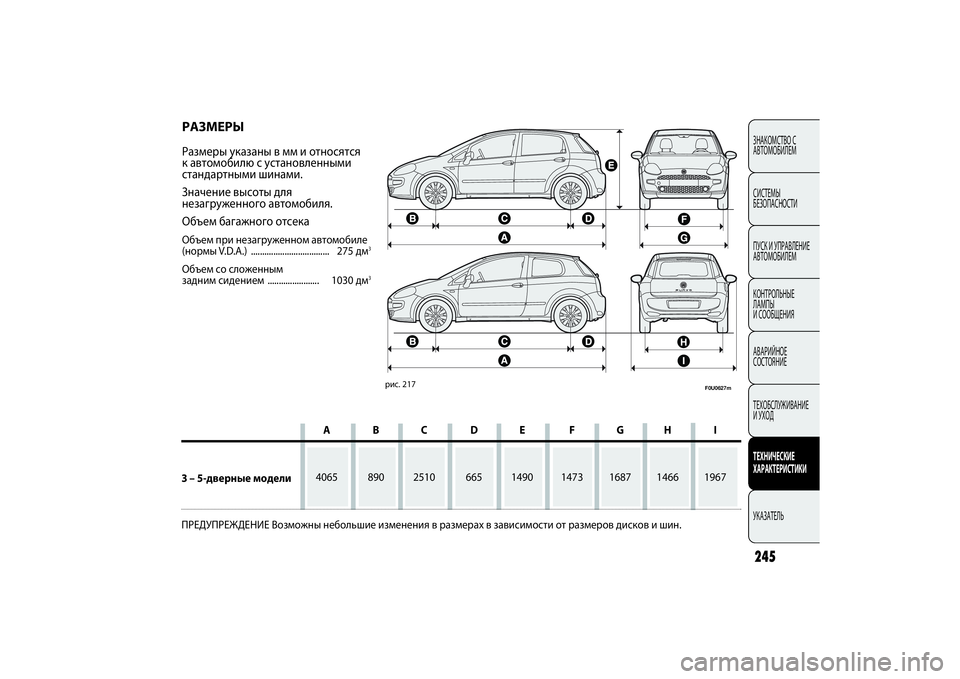 FIAT PUNTO 2014 Руководство по эксплуатации и техобслуживанию (in Russian) 245ЗНАКОМСТВО С
АВТОМОБИЛЕМ
СИСТЕМЫ
БЕЗОПАСНОСТИ
ПУСК И УПРАВЛЕНИЕ
АВТОМОБИЛЕМ
КОНТРОЛЬНЫЕ
ЛАМПЫ
И СООБЩЕН FIAT PUNTO 2014 Руководство по эксплуатации и техобслуживанию (in Russian) 245ЗНАКОМСТВО С
АВТОМОБИЛЕМ
СИСТЕМЫ
БЕЗОПАСНОСТИ
ПУСК И УПРАВЛЕНИЕ
АВТОМОБИЛЕМ
КОНТРОЛЬНЫЕ
ЛАМПЫ
И СООБЩЕН