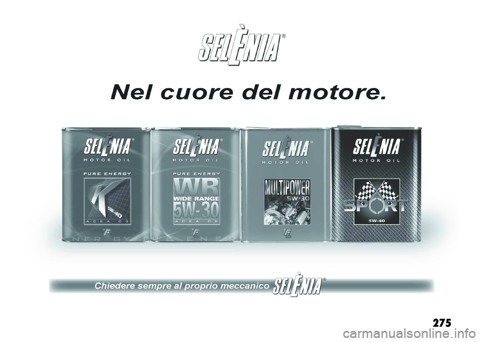 FIAT FREEMONT 2011  Libretto Uso Manutenzione (in Italian) 275  