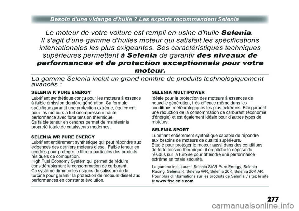 FIAT FREEMONT 2011 Notice dentretien (in French) 277 FIAT FREEMONT 2011 Notice dentretien (in French) 277