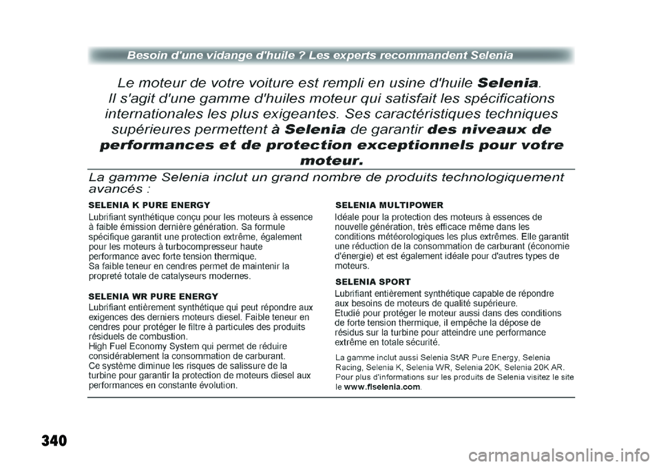 FIAT FREEMONT 2012 Notice dentretien (in French) 340 FIAT FREEMONT 2012 Notice dentretien (in French) 340