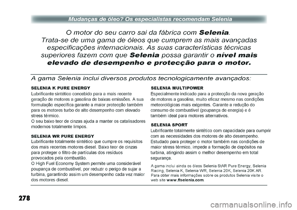 FIAT FREEMONT 2011  Manual de Uso e Manutenção (in Portuguese) 278  