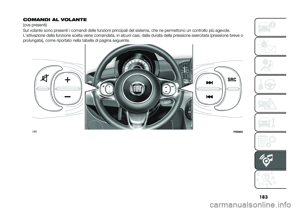 FIAT 500 2021  Libretto Uso Manutenzione (in Italian) ���
��	���
�� �� ��	���
��
�)��� �������
��,
� �� ����	��
� ���� �������
� � ���
�	��� ����� �������� ��������	�� ��� ����

