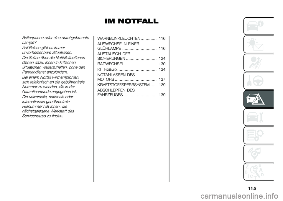 FIAT 500 2021  Betriebsanleitung (in German) ���
�� ������
�
�7�	��#�	��%����	 ���	� �	���	 �������	�������	
�"���%�	�[
�(��# �7�	��
�	� ���� �	�
 ����	��������	��
�	�����	 ��������