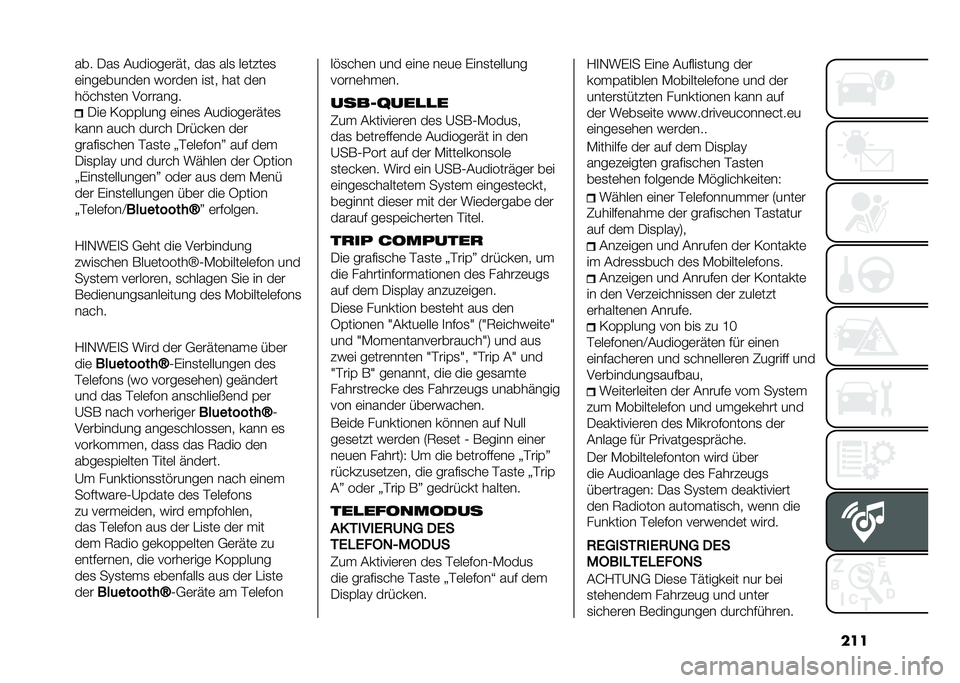 FIAT 500 2021  Betriebsanleitung (in German) ������ �-��
 �(������	���� ���
 ���
 ��	����	�
�	����	�����	� �����	� ��
�� ��� ��	�
��!���
��	� ��������
�-��	 �0��%�%���� �	���	�
 