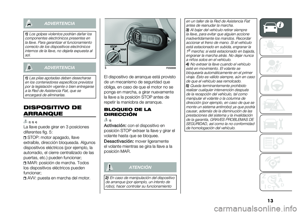 FIAT 500 2021  Manual de Empleo y Cuidado (in Spanish) �������
������
�	�
��� ������ ��������� ������	� ��	�7�	� ���
���
�������� ������������ ��������� �� ��	 ���	��� �8�	��