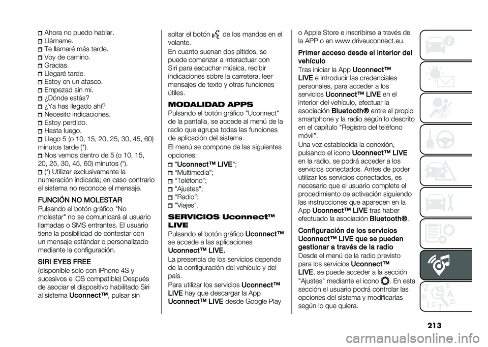 FIAT 500 2021  Manual de Empleo y Cuidado (in Spanish) ����)����	 �� ����� ��	���	��
����
�	�
��
�$� ���	�
�	��! �
�� ��	����
�;��
 �� ��	�
����
�&��	���	��
�����	��! ��	����
�����
 �� �� �	
