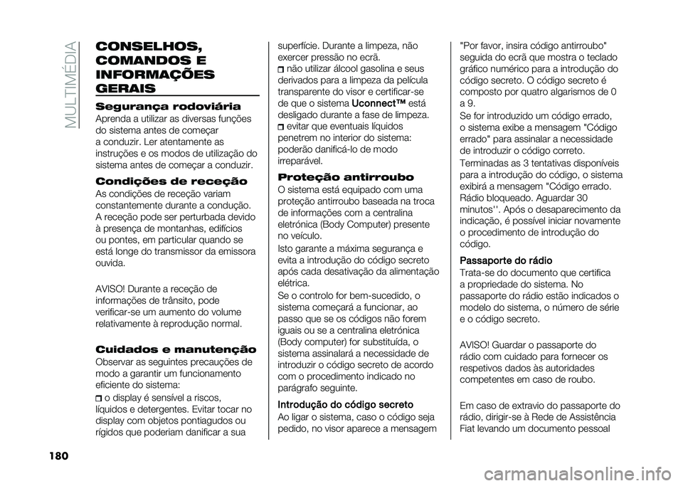 FIAT 500 2021  Manual de Uso e Manutenção (in Portuguese) ���A�<�C�D���,�D�/
��� ����������R
����	���� �
�������	��;��
����	��
��� �!�/�#�)�$�# �/�&��&�C�(�J�/�(�#
�/������ � �������� �� �������