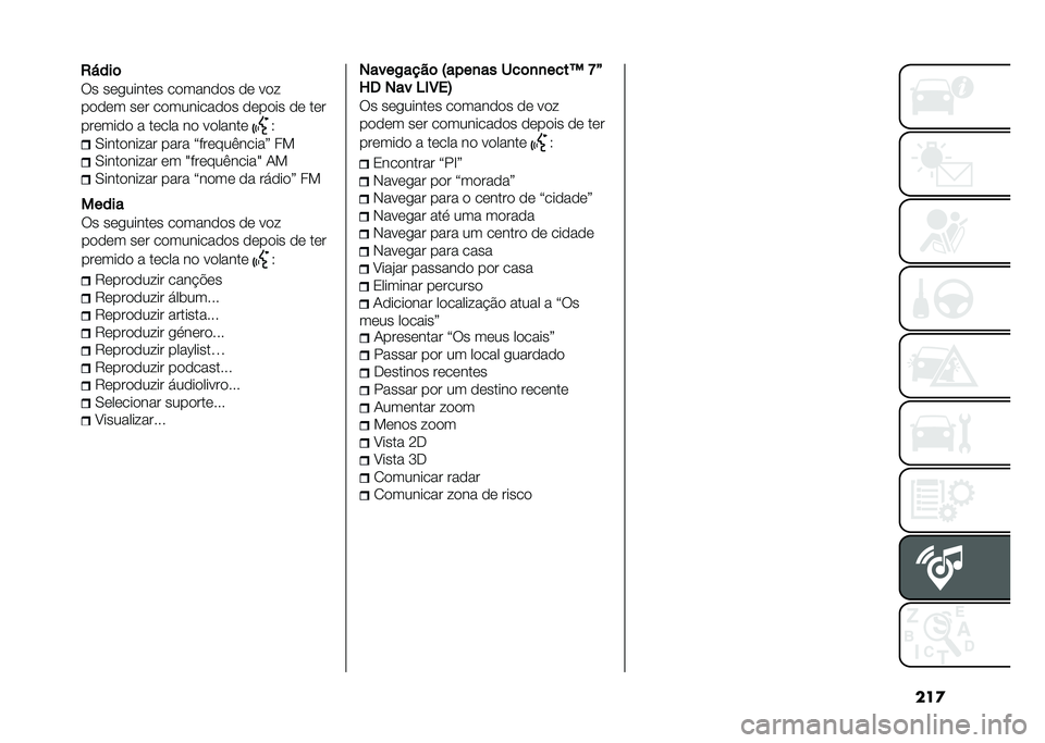 FIAT 500 2021  Manual de Uso e Manutenção (in Portuguese) ���
�.��������� ���� �=������(�����> ��
�.��������� �� �Z������(�����Z �/�
�.��������� ���� �=���� �� ������> ��
�����
��