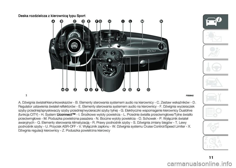 FIAT 500 2021  Instrukcja obsługi (in Polish) ��
�)��� � � ������� ��� � � ��� �� ����" ���� ���� �
�
�!�C��C�D�E�H
�@� �C�.������ ������	�$�D�
��	����
����
���� �T �Q� �7��	�
�	���