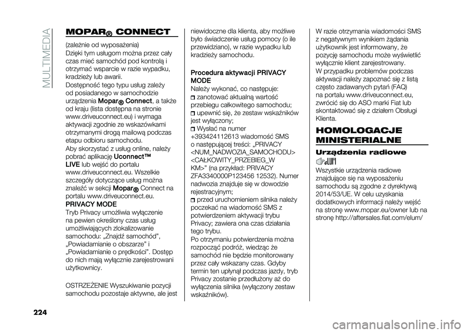 FIAT 500 2021  Instrukcja obsługi (in Polish) ��?�*�3�=�E�?�7�C�E�@
��� ���	�
�

�V������� �2����	� ���	 �� ������� �	����4
�C����
� ���
 ���$����
 �
�� �� ����	� ���$�
���� �
��	�! ���
��