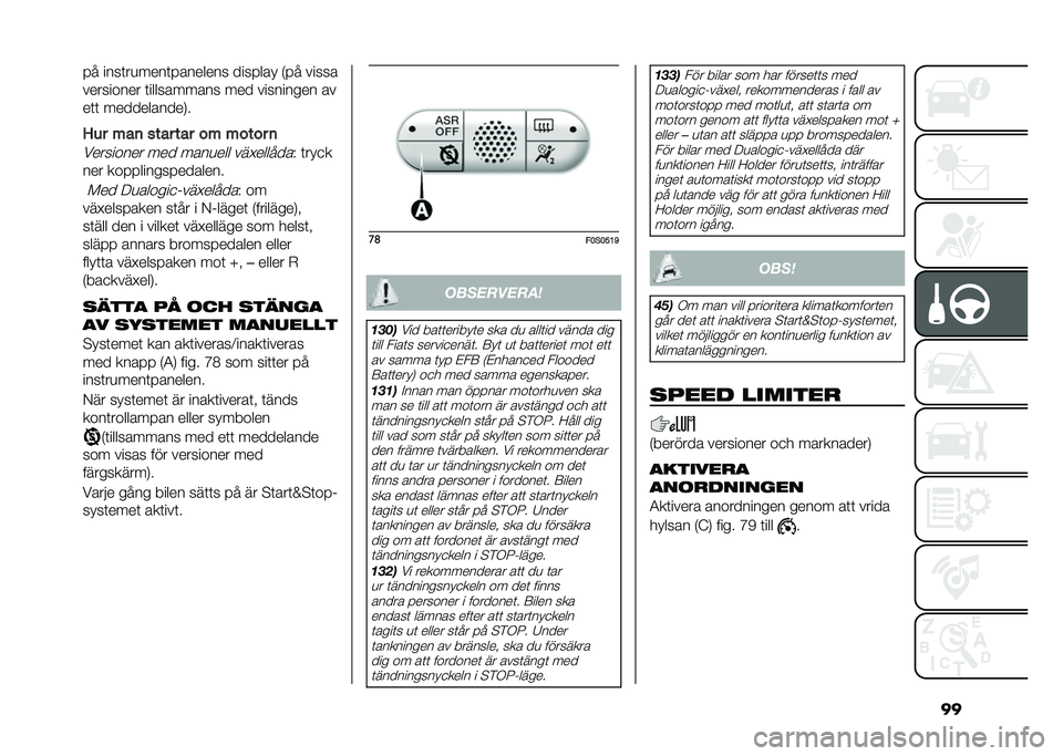 FIAT 500 2021  Drift- och underhållshandbok (in Swedish) ���� ����	��
����	�������� ������� �(�� �����
��������� �	���������� ��� ��������� ��
��	�	 �����������,�
�4�� ���	 �