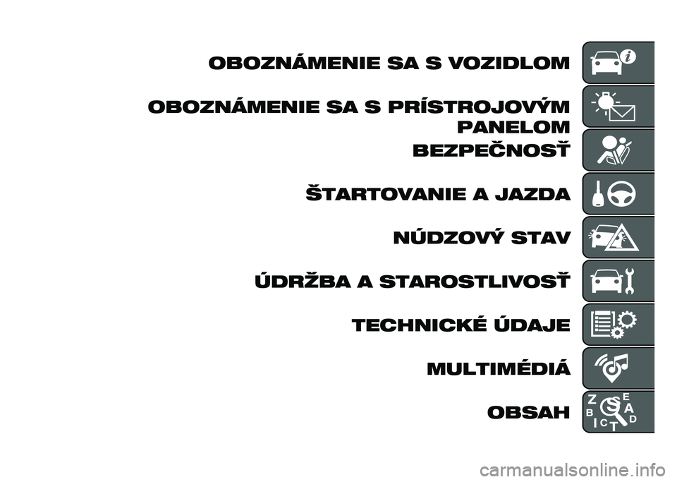 FIAT 500 2021  Návod na použitie a údržbu (in Slovak) �	��	�������� �� � ��	�����	�
�	��	�������� �� � �������	��	��� ������	�
��������	��
������	����� � ����� �����	�� ����