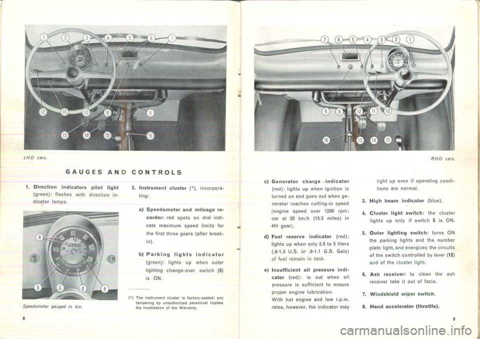 FIAT 500 1957 1.G Instruction Manual 