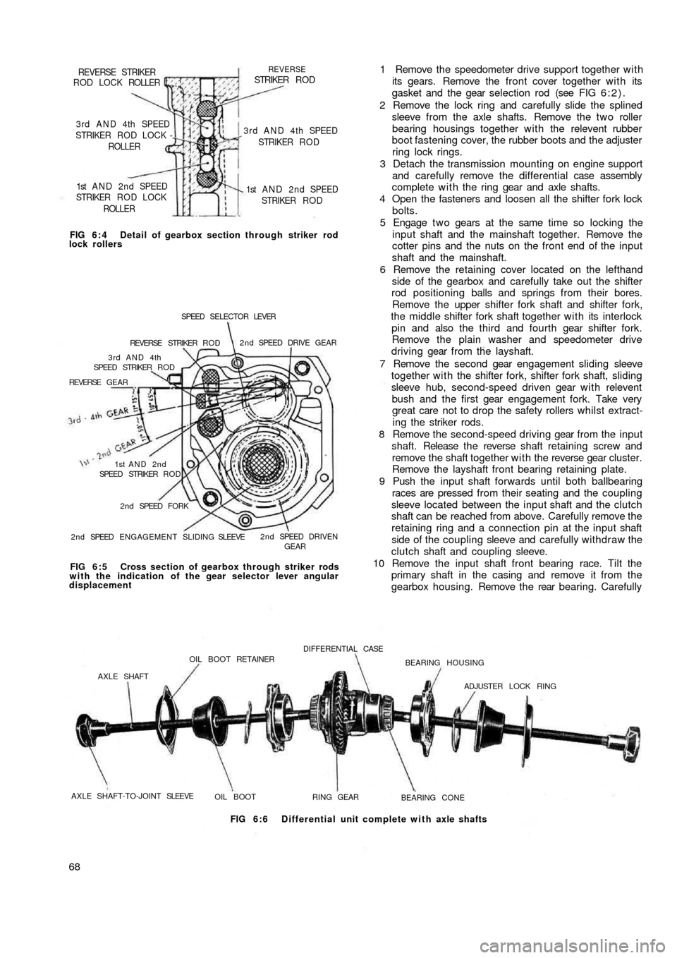 FIAT 500 1973 1.G Workshop Manual 1st A N D  2 n d SPEED
STRIKER  R O D  LOCK
ROLLER1st A N D  2 n d SPEED
STRIKER  R O D 3 r d A N D 4 t h SPEED
STRIKER  R O D 3 r d A N D 4 t h SPEED
STRIKER R O D LOCK -
ROLLER REVERSE  STRIKER
ROD 