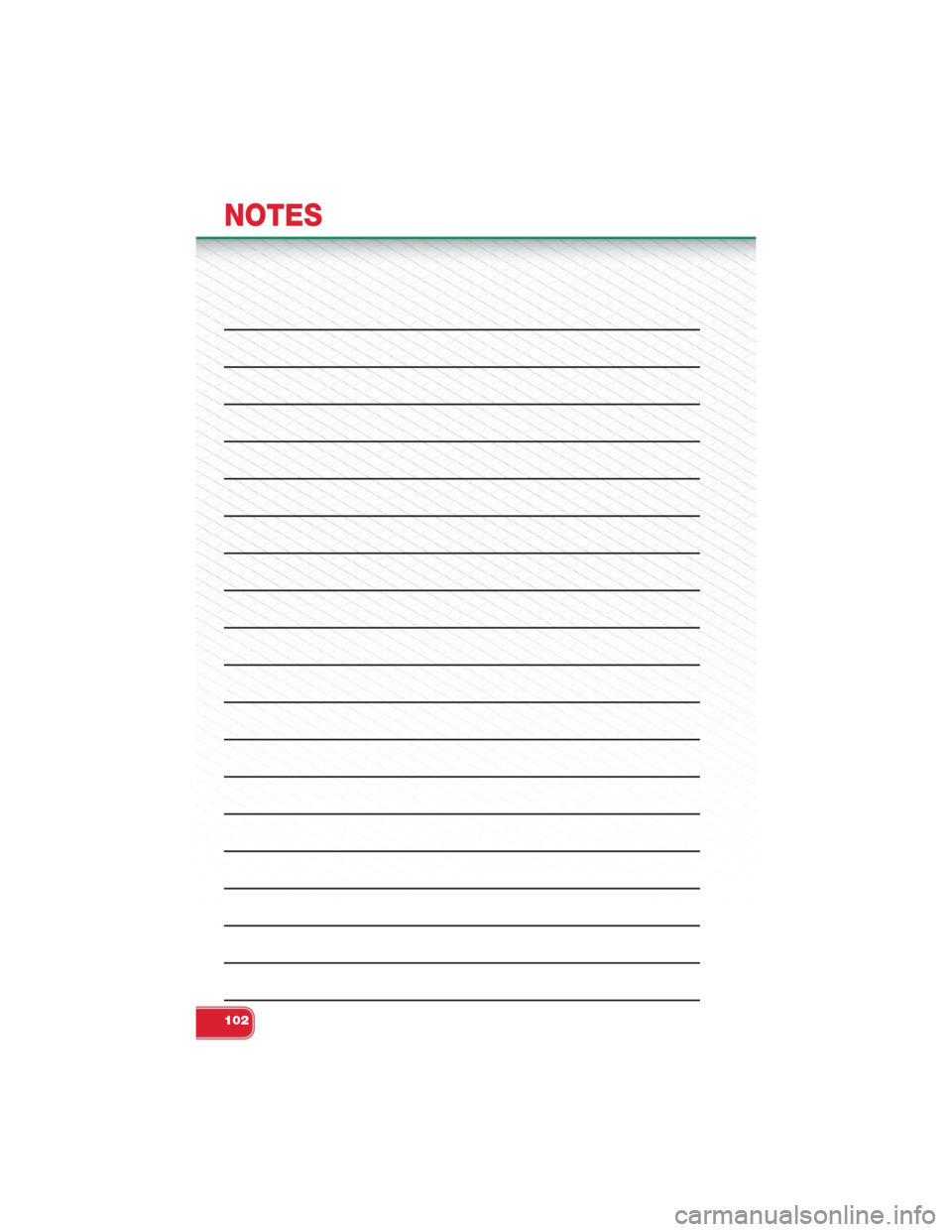 FIAT 500 ABARTH 2015 2.G User Guide NOTES
102 FIAT 500 ABARTH 2015 2.G User Guide NOTES
102