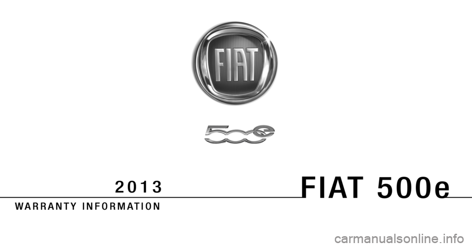 FIAT 500E 2013 2.G Warranty Booklet 