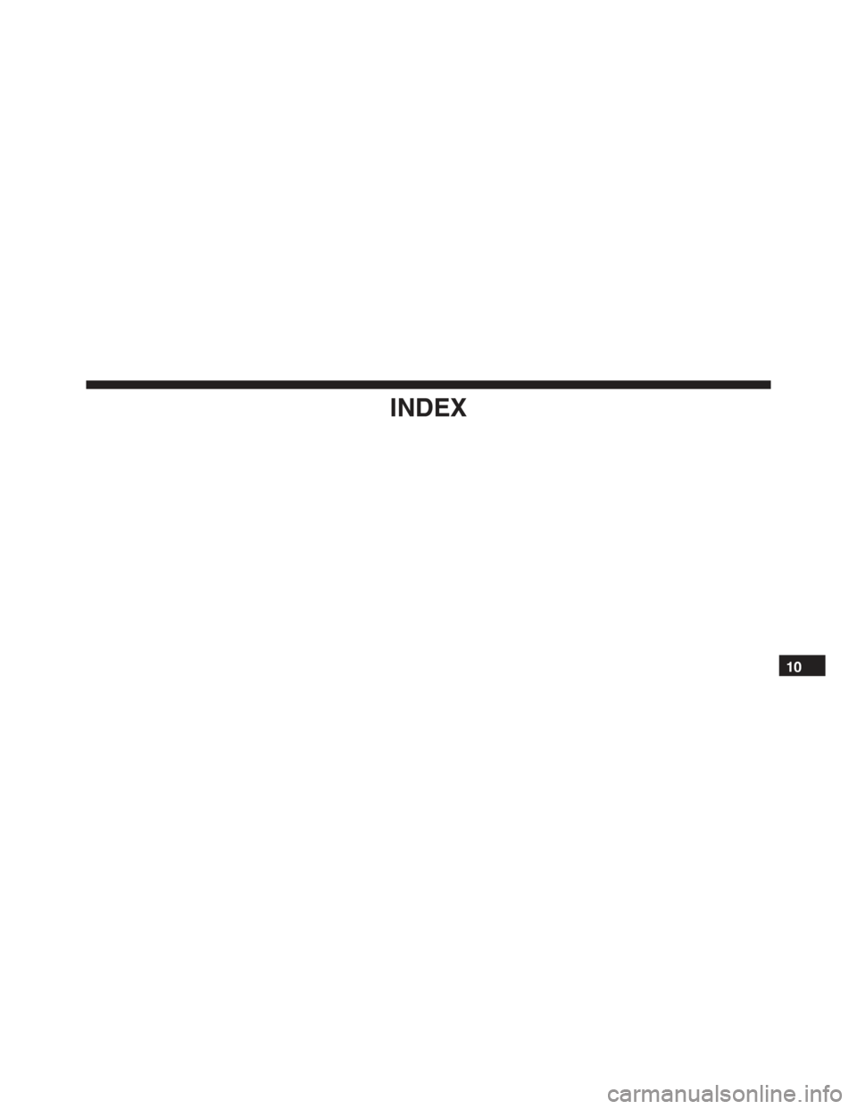 FIAT 500E 2015 2.G Owners Manual INDEX
10 FIAT 500E 2015 2.G Owners Manual INDEX
10