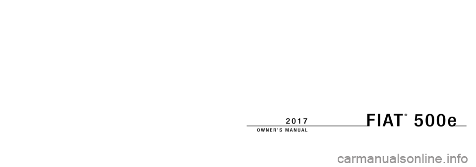 FIAT 500E 2017 2.G Owners Manual 