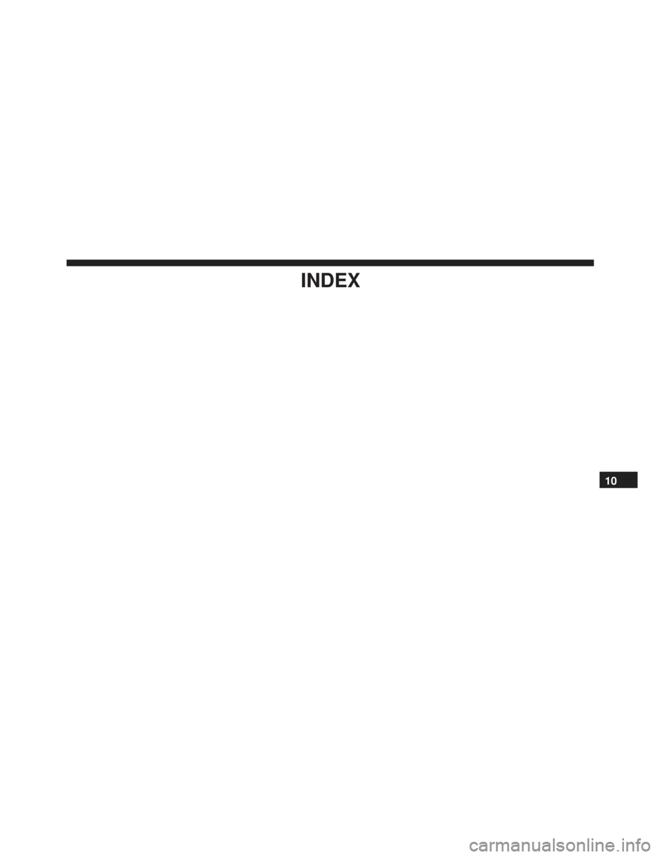 FIAT 500E 2017 2.G Owners Manual INDEX
10 FIAT 500E 2017 2.G Owners Manual INDEX
10