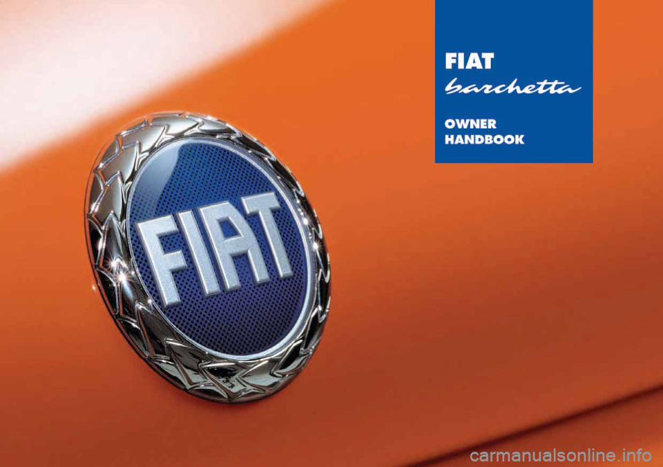 FIAT BARCHETTA 2003 1.G Owners Manual 