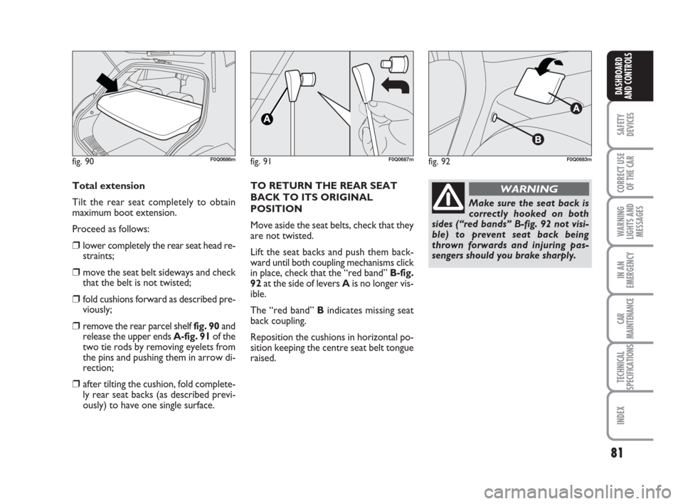 Dashboard FIAT BRAVO 2008 2.G Manual PDF (246 Pages)