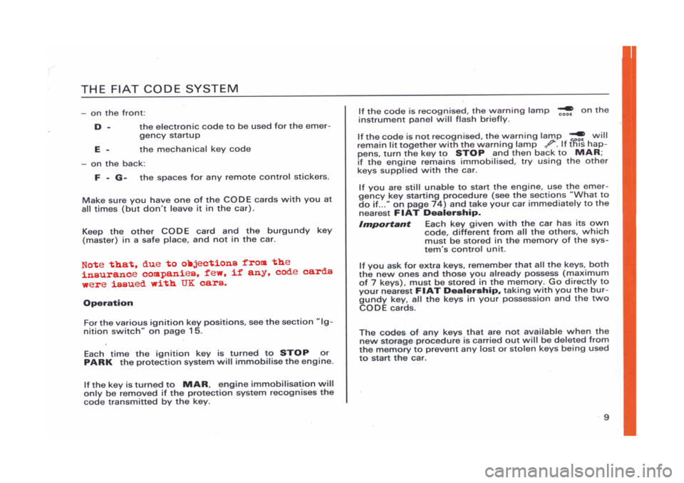 FIAT CINQUECENTO 1995 1.G User Guide FIAT CINQUECENTO 1995 1.G User Guide