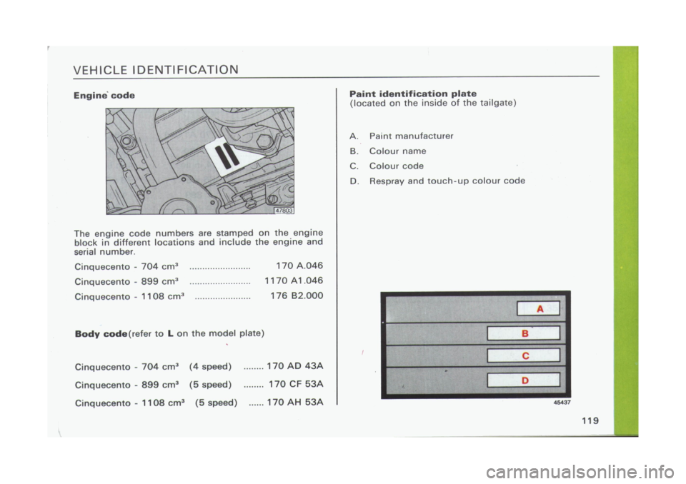 FIAT CINQUECENTO 1995 1.G Owners Manual FIAT CINQUECENTO 1995 1.G Owners Manual