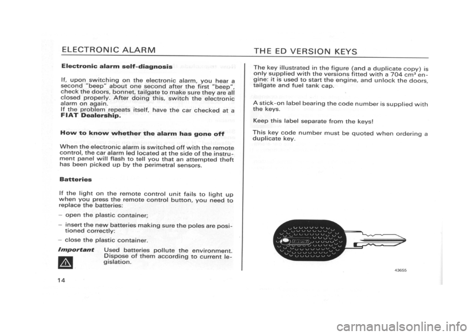 FIAT CINQUECENTO 1995 1.G User Guide FIAT CINQUECENTO 1995 1.G User Guide