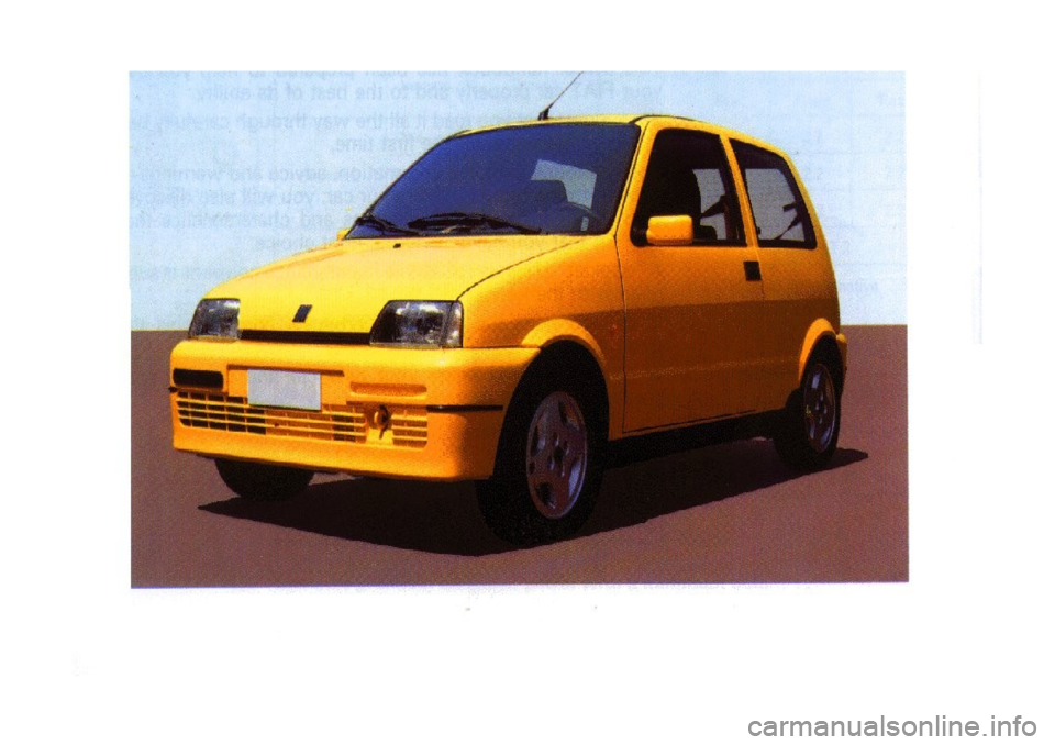 FIAT CINQUECENTO 1995 1.G Owners Manual FIAT CINQUECENTO 1995 1.G Owners Manual