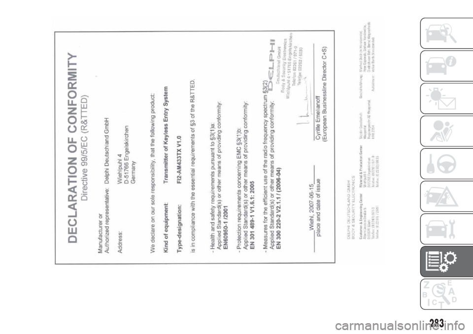 FIAT DOBLO COMBI 2017 2.G Owners Manual 283 