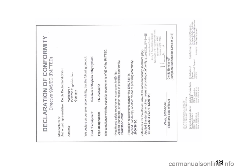 FIAT DOBLO PANORAMA 2017 2.G Owners Manual 283 