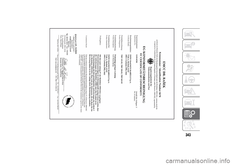 FIAT DUCATO 2014 3.G Owners Manual 343 
