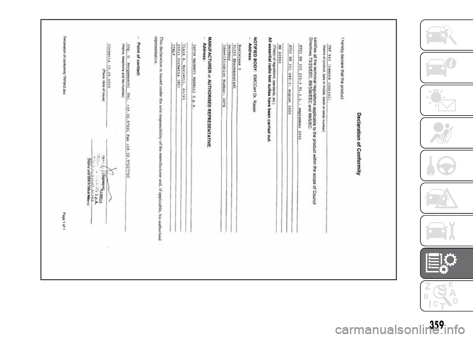 FIAT DUCATO 2015 3.G Owners Manual 359 FIAT DUCATO 2015 3.G Owners Manual 359