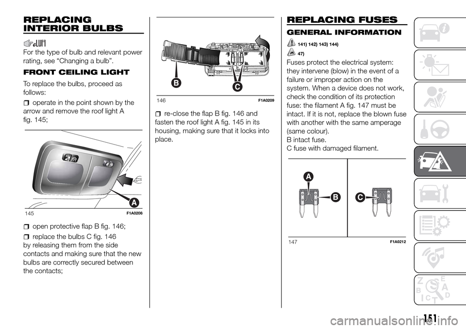 fuses FIAT DUCATO 2016 3.G Owners Manual (296 Pages)