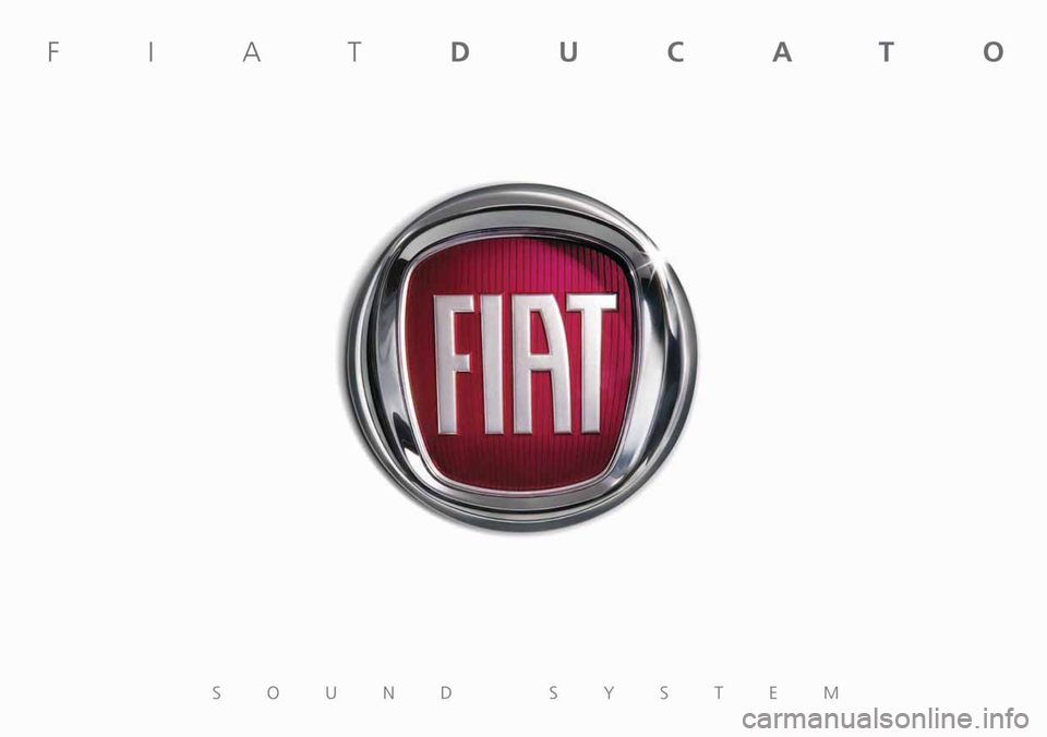 FIAT DUCATO 250 2009 3.G Radio CD MP3 Manual 