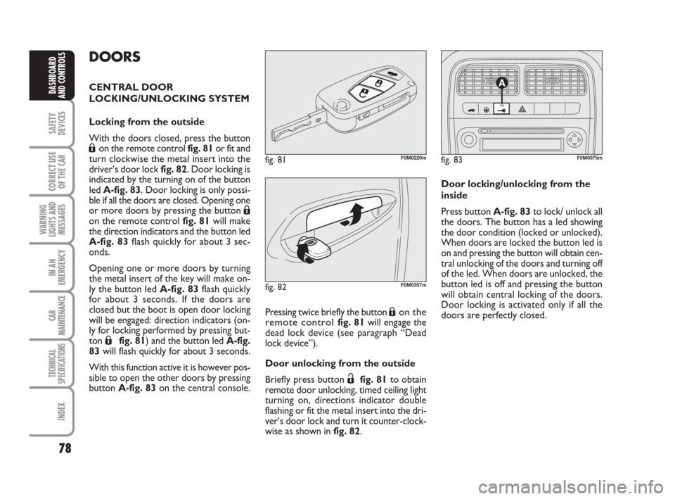 FIAT GRANDE PUNTO 2007 199 / 1.G Manual PDF (242 Pages)